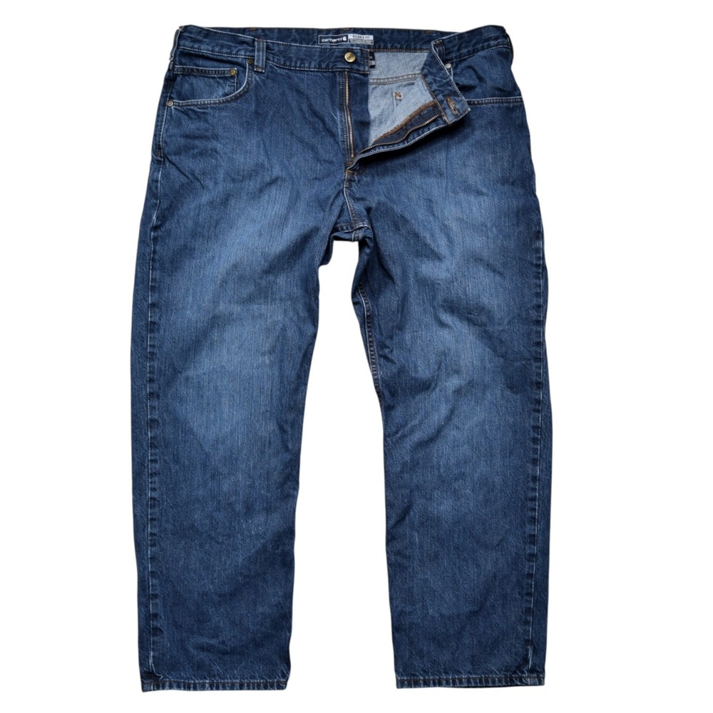 Carhartt Men's BD5119-M‎ Relaxed Fit Straight Leg Blue Denim Work Jeans 42x29